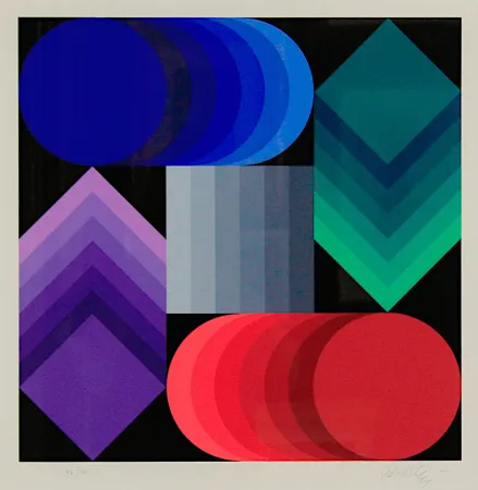 Siebdruck Vasarely - 1990 World Cup