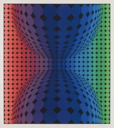 Siebdruck Vasarely - Attika 3