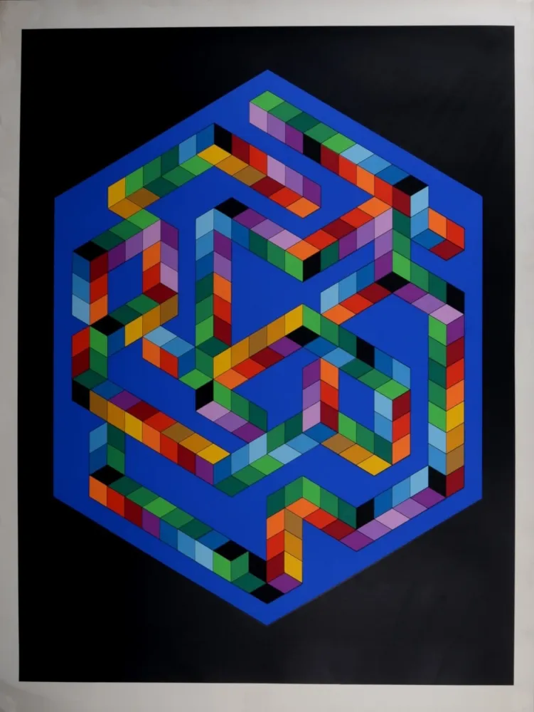 Siebdruck Vasarely - Babel 3