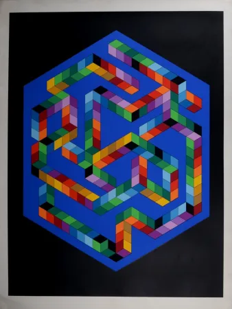 Siebdruck Vasarely - Babel 3