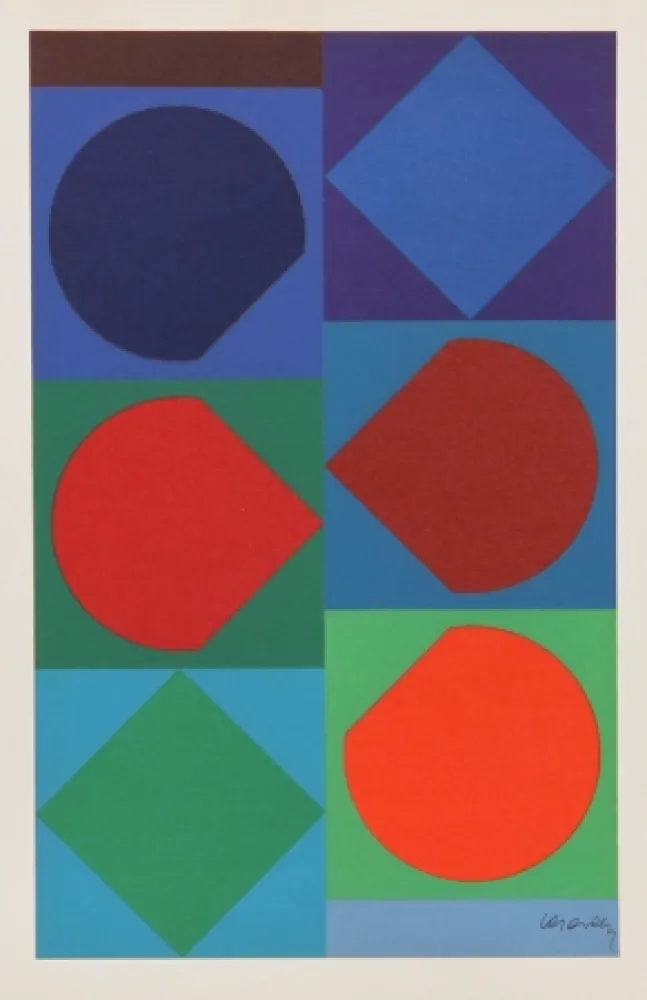 Lithographie Vasarely - Beryll from Souvenirs de Portraits d'Artistes