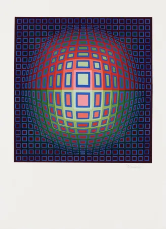 Multiple Vasarely - Blue Composition, c