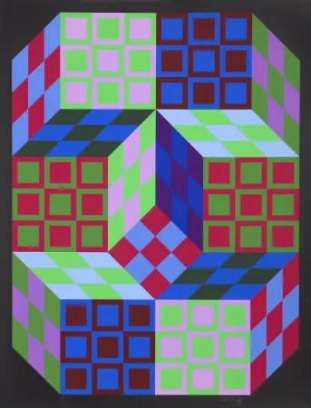 Siebdruck Vasarely - Carden