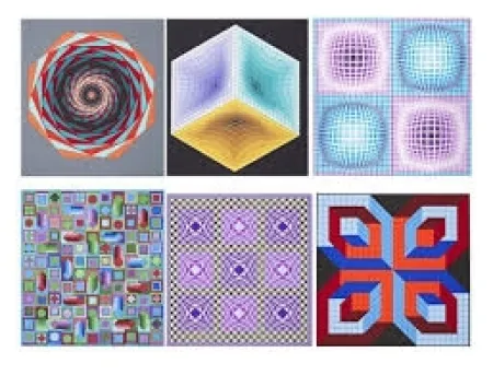 Siebdruck Vasarely - Carpeta Jalons
