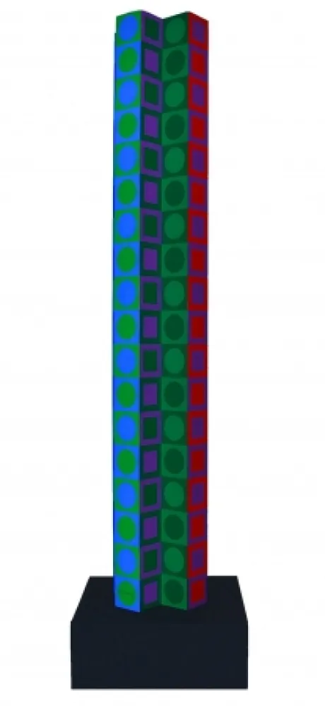 Keine Technische Vasarely - Colonne (Tower for 80th Birthday)