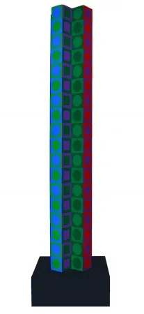 Keine Technische Vasarely - Colonne (Tower for 80th Birthday)