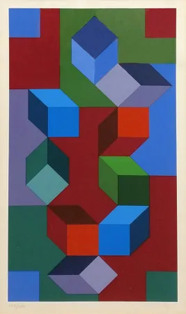 Siebdruck Vasarely - COMPOSITION