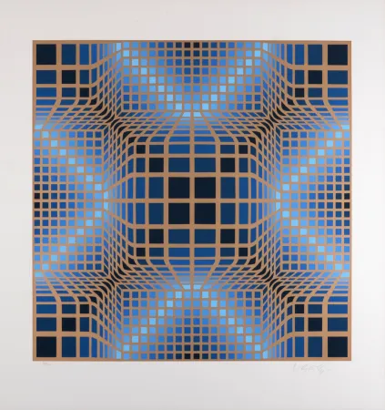 Siebdruck Vasarely - Composition, C. 1970 - Hand-signed & numbered
