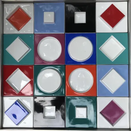 Keramik Vasarely - Composition Caree Relief