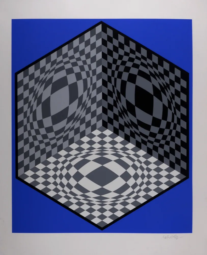Siebdruck Vasarely - Composition cinétique, circa 1982 - Hand-signed