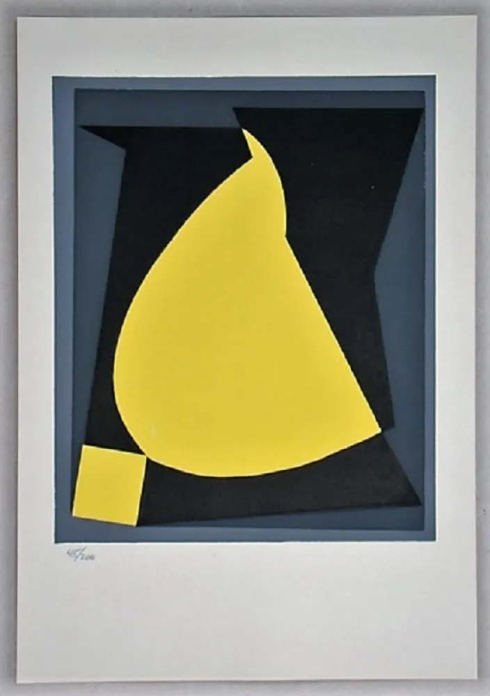 Siebdruck Vasarely - Composition - Geh durch den Spiegel