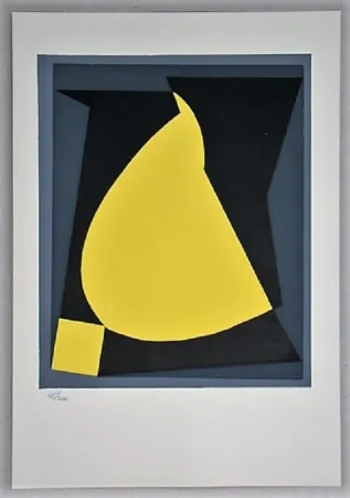 Siebdruck Vasarely - Composition - Geh durch den Spiegel