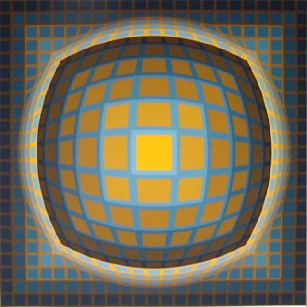 Siebdruck Vasarely - Enigma 3