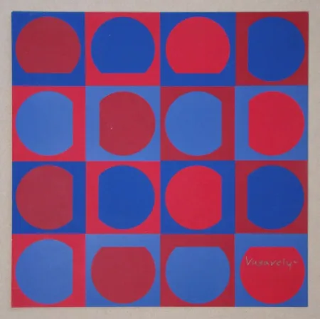 Siebdruck Vasarely - Eridan Rouge