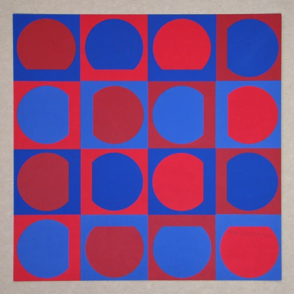 Siebdruck Vasarely - Eridan Rouge