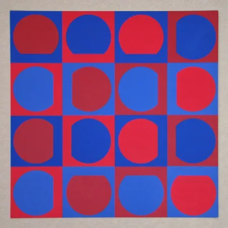 Siebdruck Vasarely - Eridan Rouge