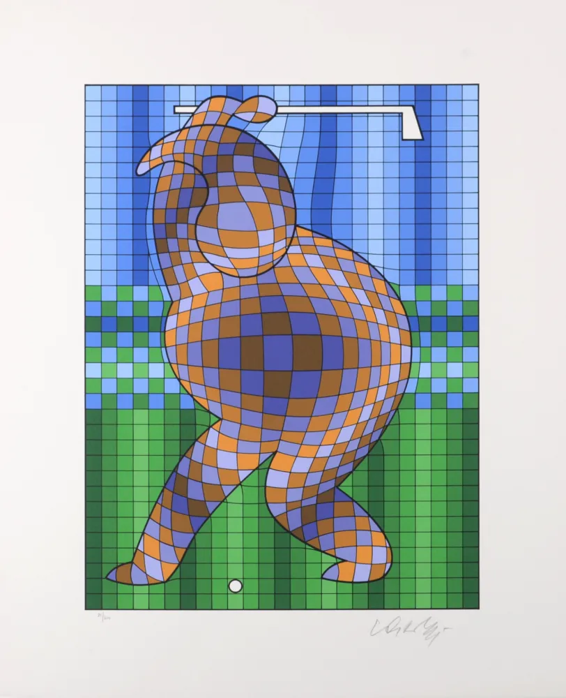 Siebdruck Vasarely - Golf, 1980 - Hand-signed!