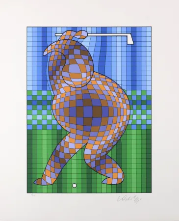 Siebdruck Vasarely - Golf, 1980 - Hand-signed!