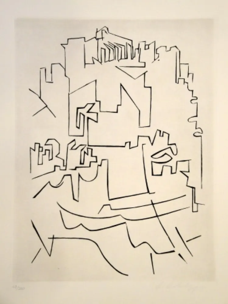 Stich Vasarely - Gordes Village