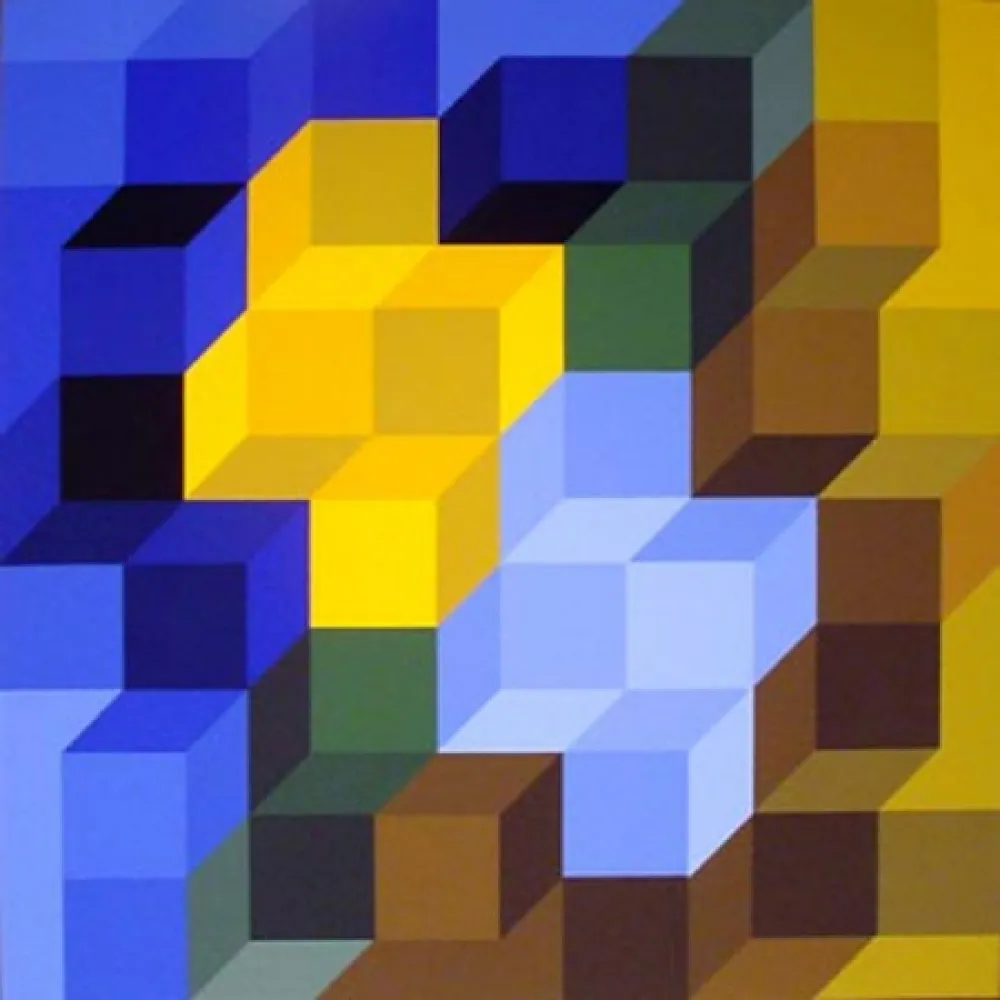 Siebdruck Vasarely - Hexagon 8