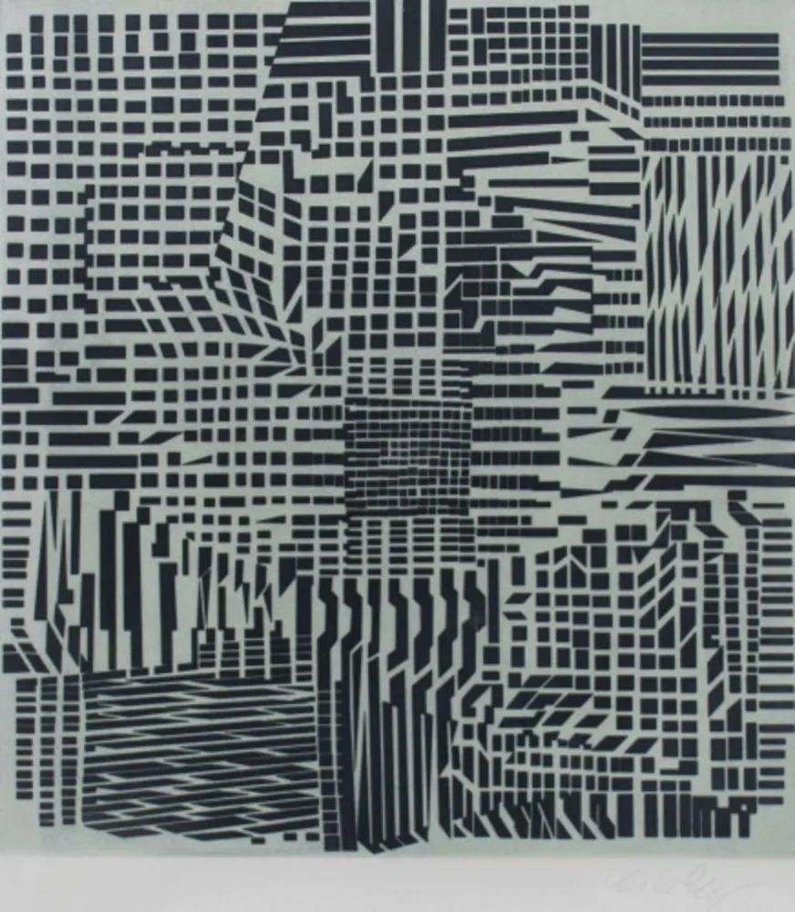 Radierung Und Aquatinta Vasarely - Hommage a Bach III, ca