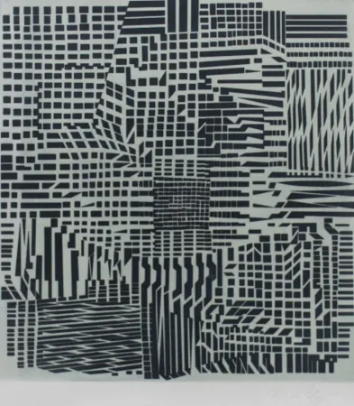 Radierung Und Aquatinta Vasarely - Hommage a Bach III, ca