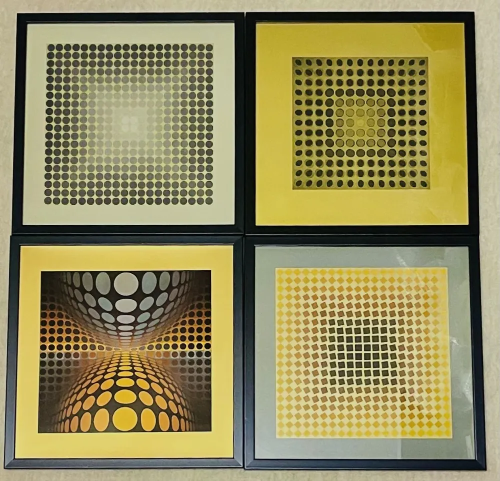 Keine Technische Vasarely - Lot Sérigraphies encadrés