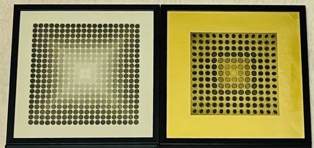 Siebdruck Vasarely - Lot Sérigraphies encadrés