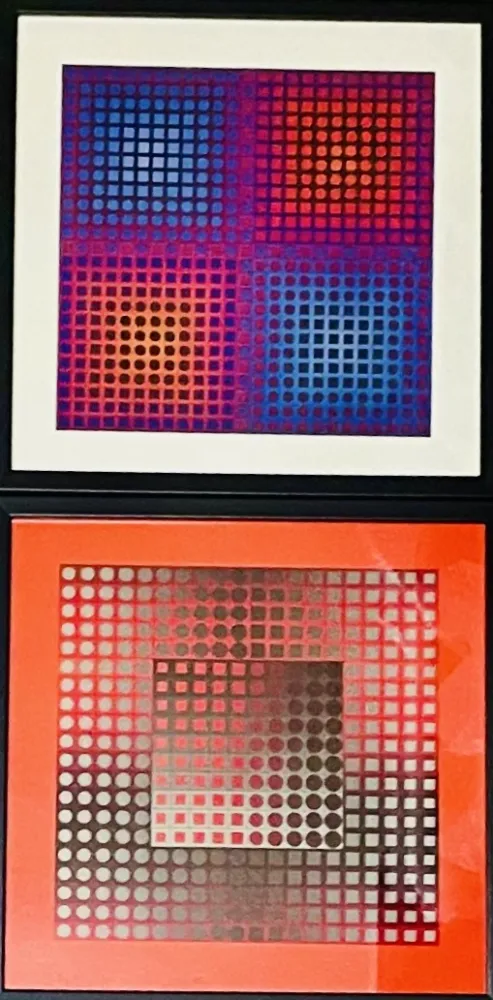 Siebdruck Vasarely - Lot Sérigraphies encadrés