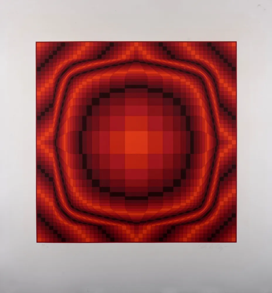 Siebdruck Vasarely - Mantra Rouge, c.1977 - Hand-signed & numbered!