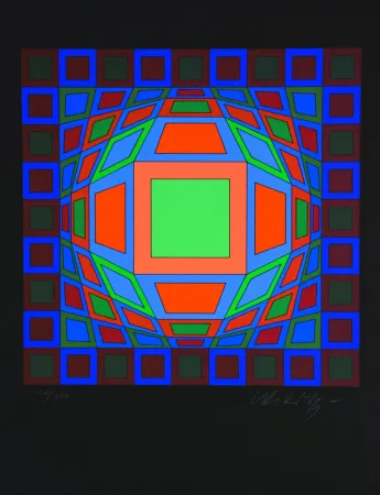 Siebdruck Vasarely - Microcosmos 