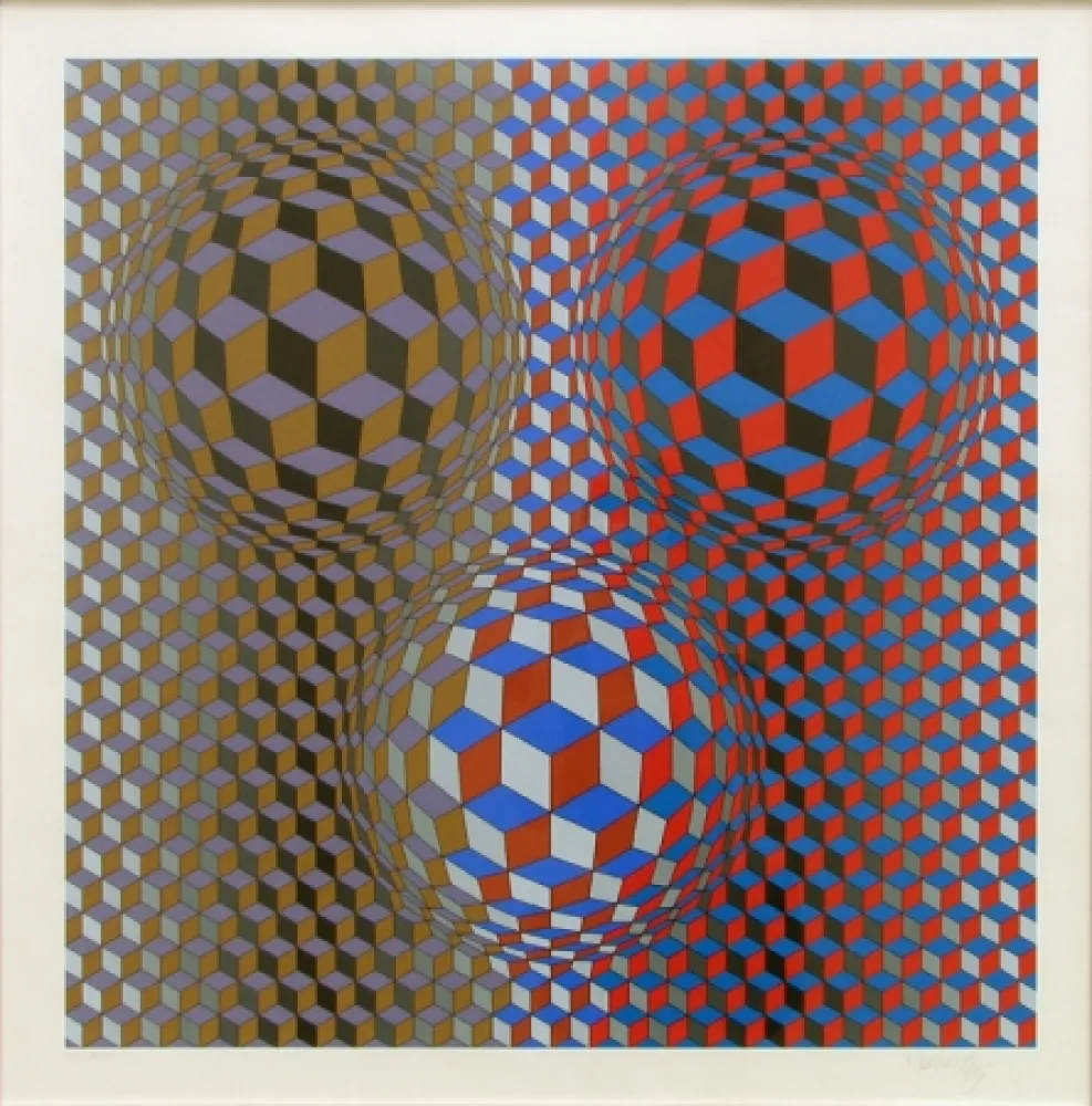 Siebdruck Vasarely - Nebulus II