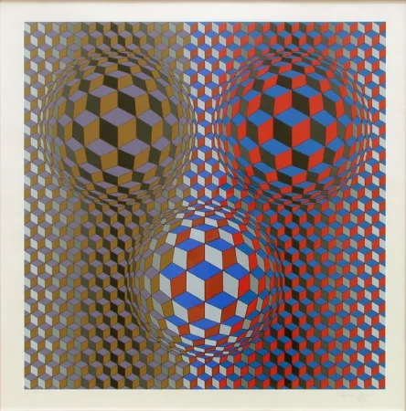 Siebdruck Vasarely - Nebulus II