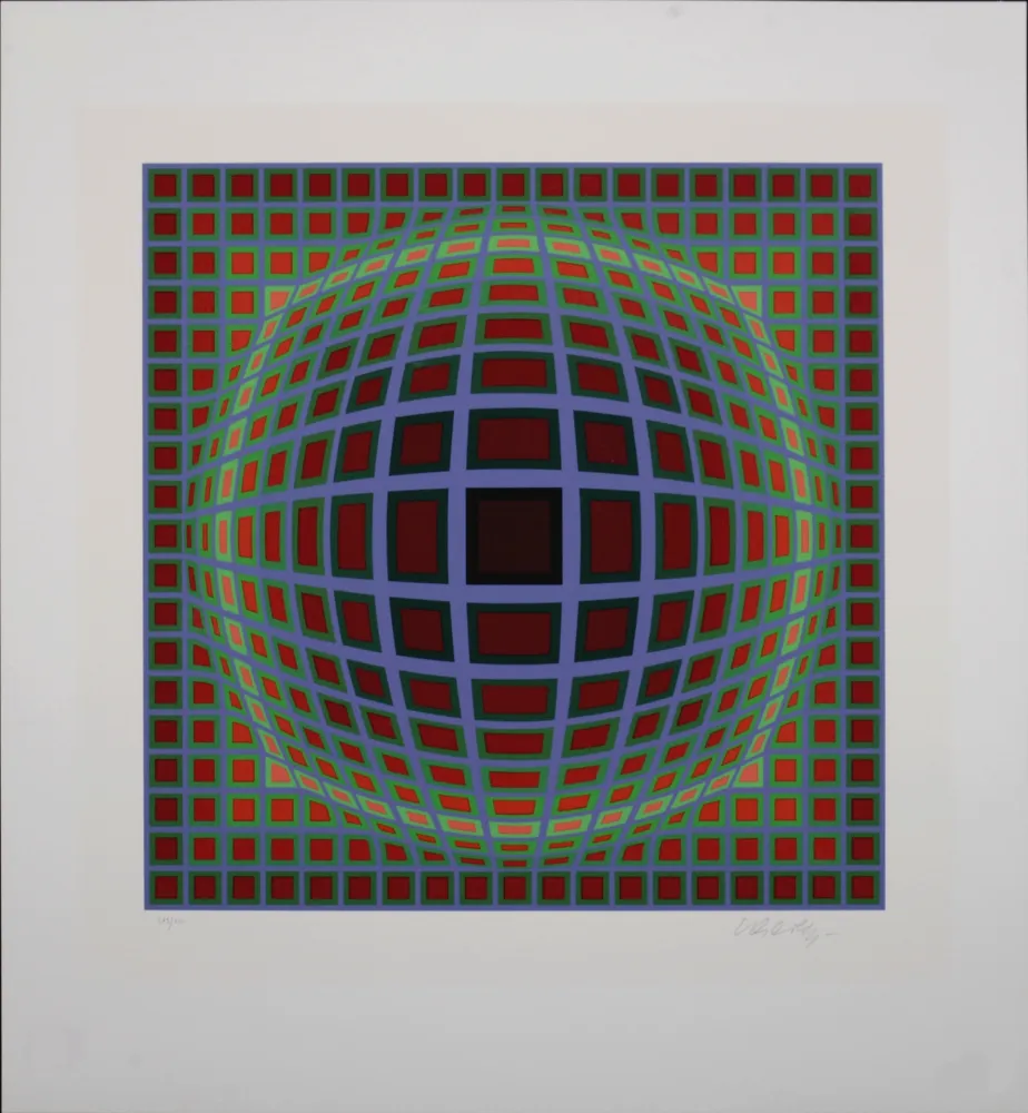 Siebdruck Vasarely - Titan B, 1985 - Hand-signed!