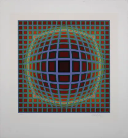 Siebdruck Vasarely - Titan B, 1985 - Hand-signed!