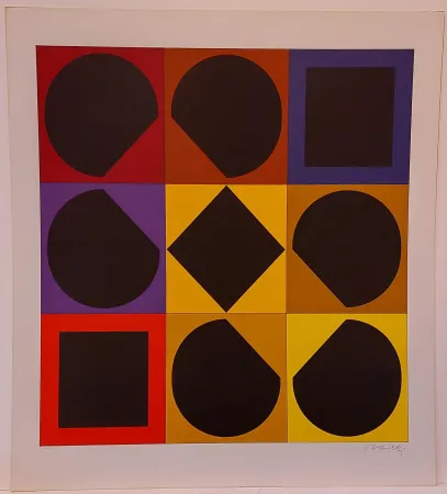 Siebdruck Vasarely - Topaze