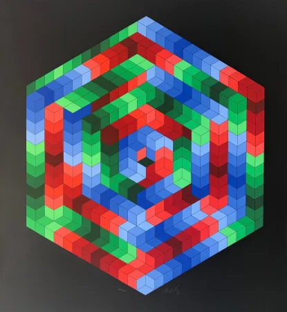 Siebdruck Vasarely - Tsiga 