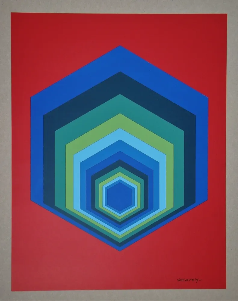 Siebdruck Vasarely - Untitled - Sextans