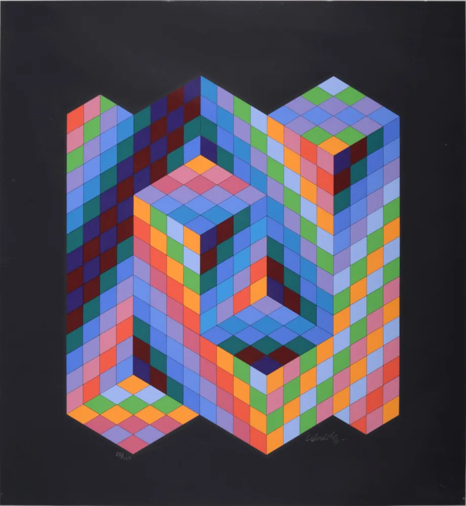 Siebdruck Vasarely - Vaar, 1988 - Hand-signed!