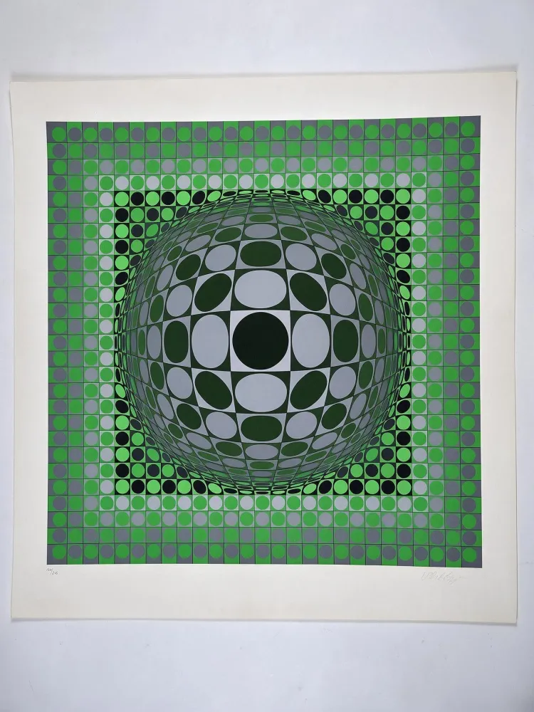 Siebdruck Vasarely - Vega Green