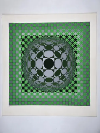 Siebdruck Vasarely - Vega Green
