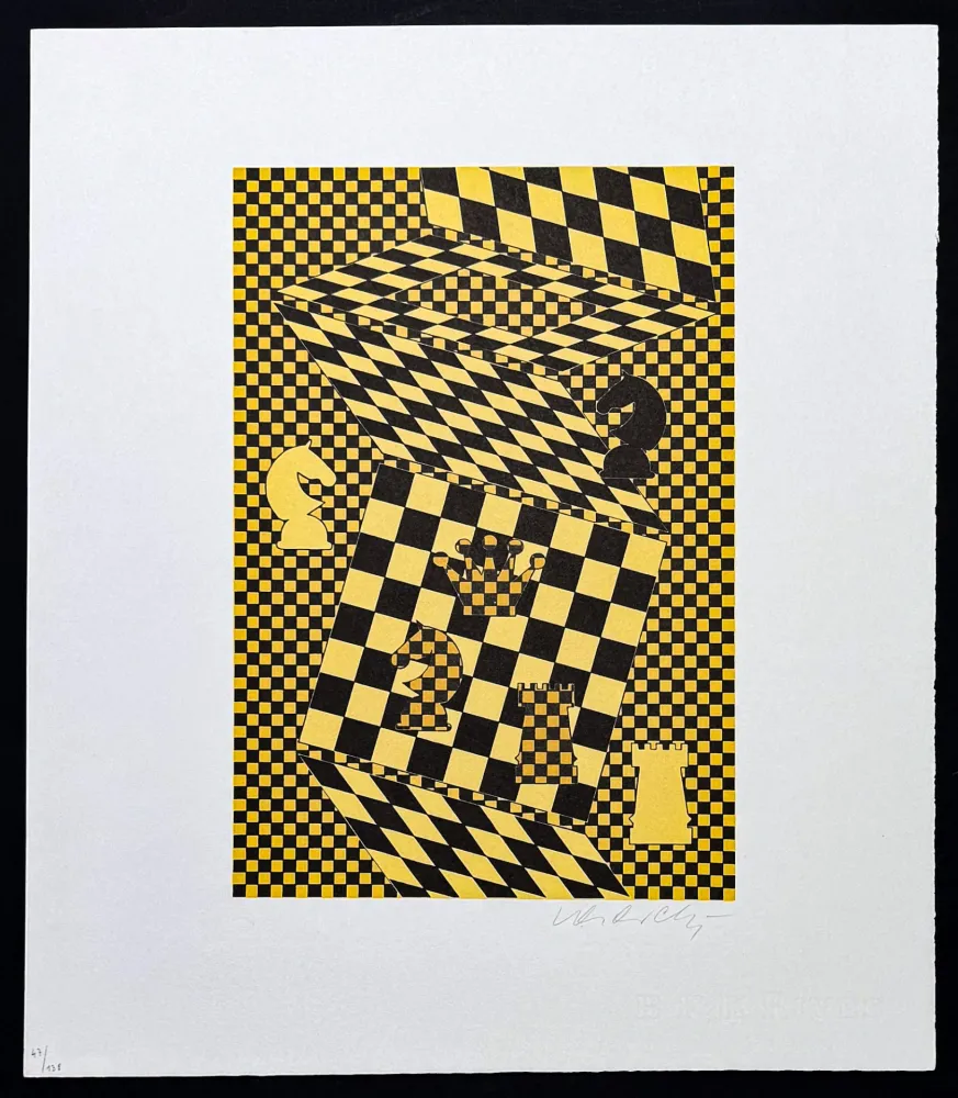 Lithographie Vasarely - Victor Vasarely (1906–1997) - ECHIQUIER - Lithograph on BFK Rives paper - 1935
