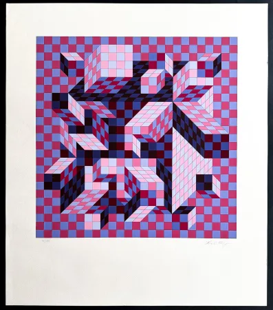 Siebdruck Vasarely - Victor Vasarely (1906–1997) – Quivar-Na – Color silkscreen on paper – 1977
