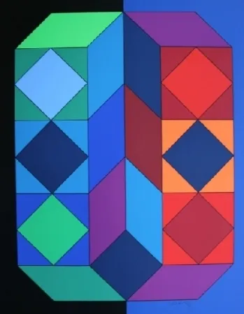 Siebdruck Vasarely - XICO 4