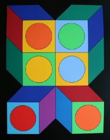 Siebdruck Vasarely - XICO 5