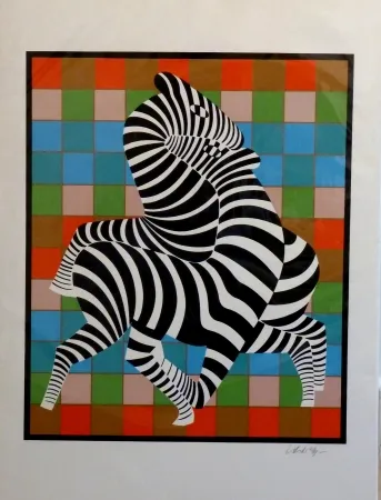 Siebdruck Vasarely - Zebres