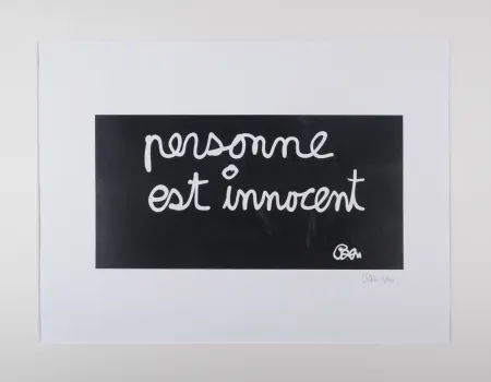 Lithographie Vautier - Personne est innocent