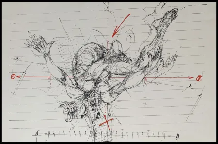 Siebdruck Velickovic - La chute