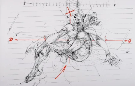 Siebdruck Velickovic - La Chute, 1975