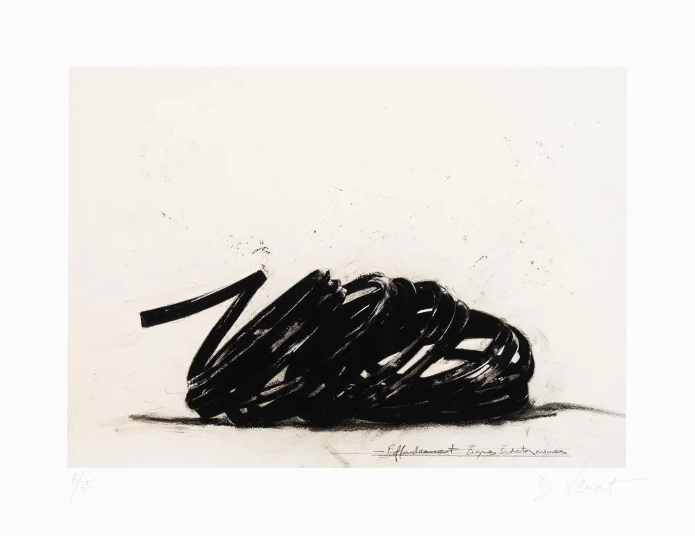 Lithographie Venet - Effondrement lignes indéterminées